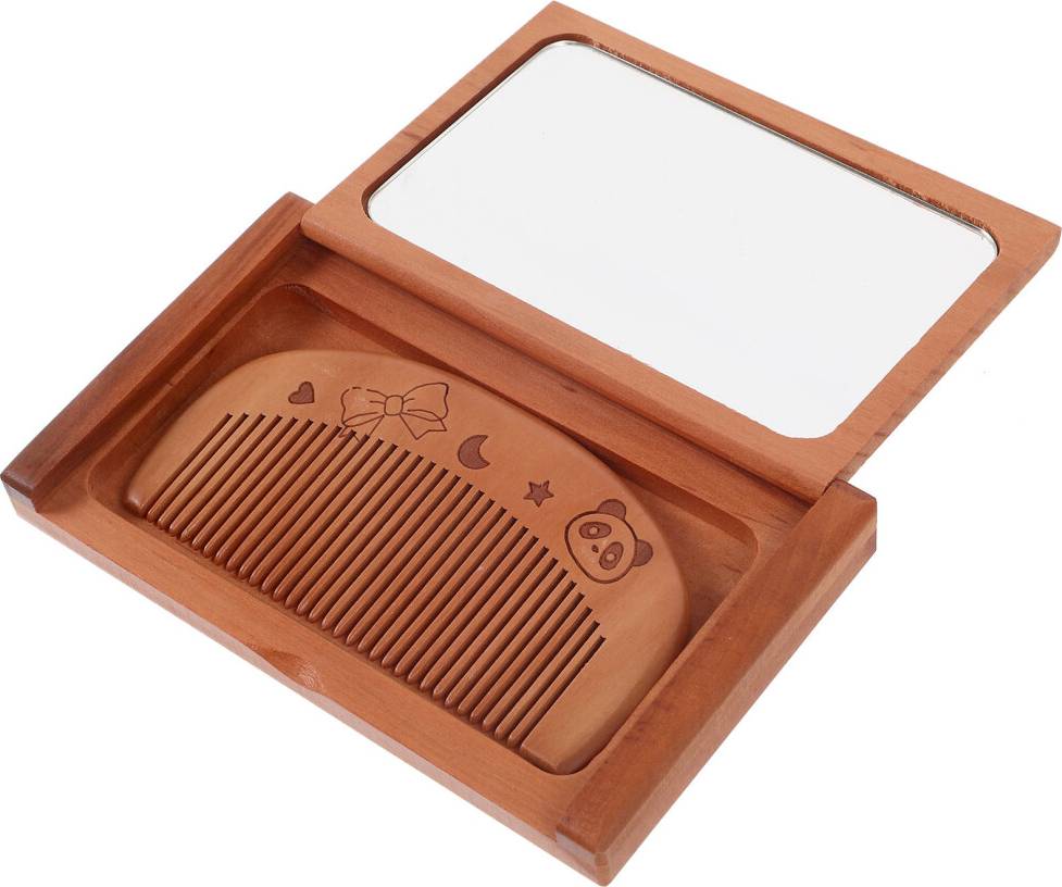 Solustre 3Pcs Folding Mirror Portable Compact With Comb