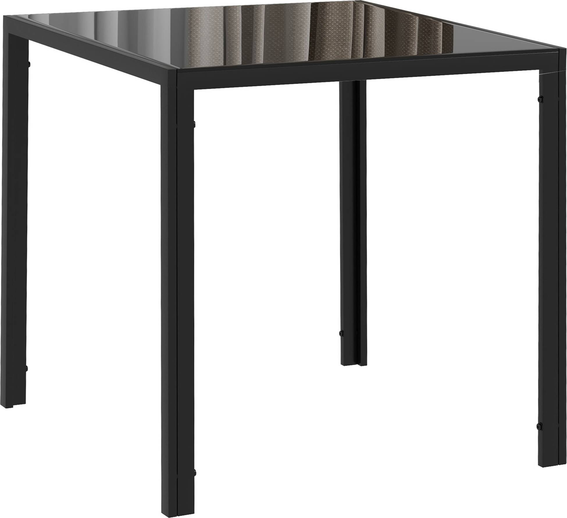 Homcom Modern Square Dining Table With Glass Top