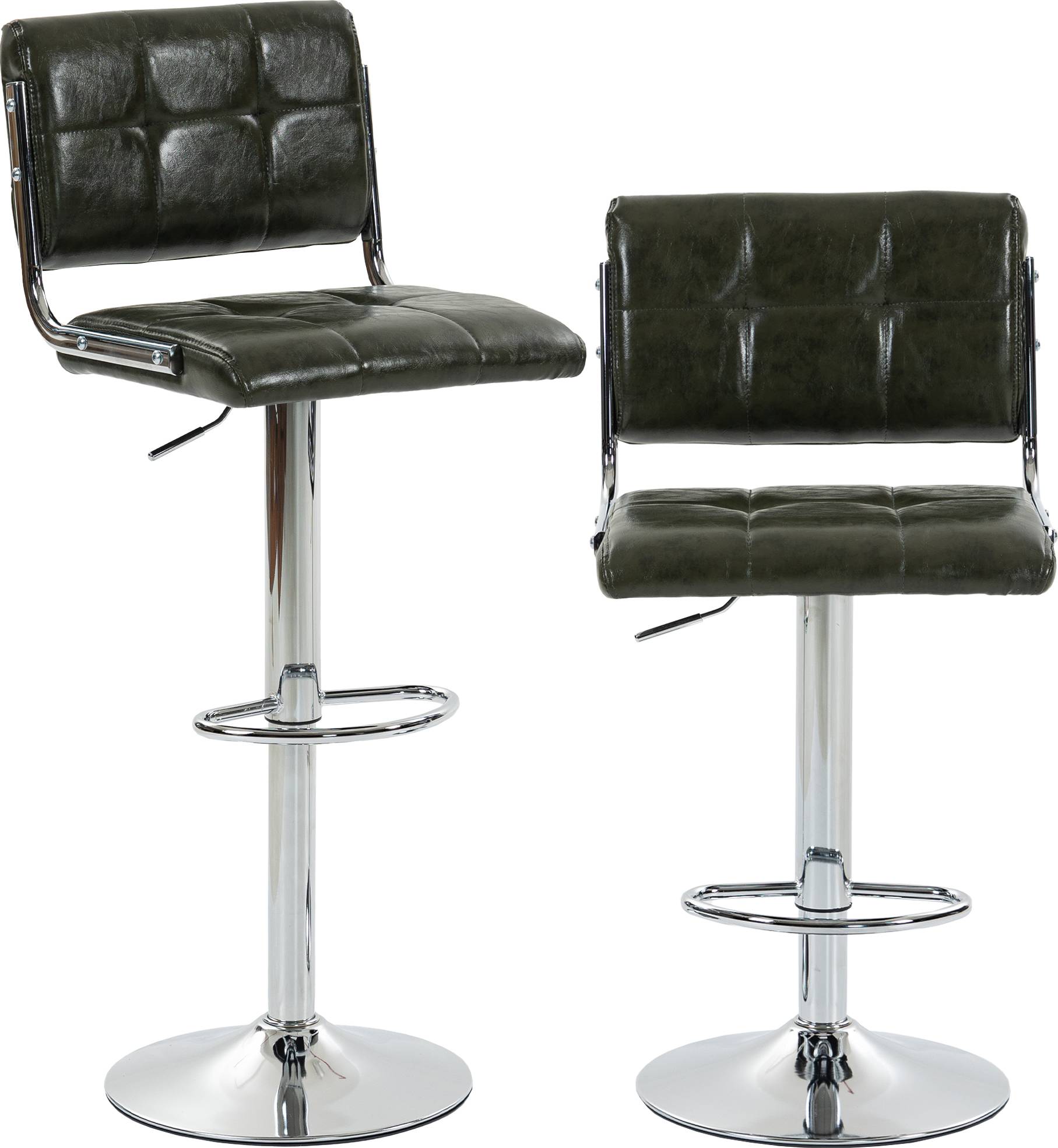 Homcom Modern PU Leather Bar Stools Set 2