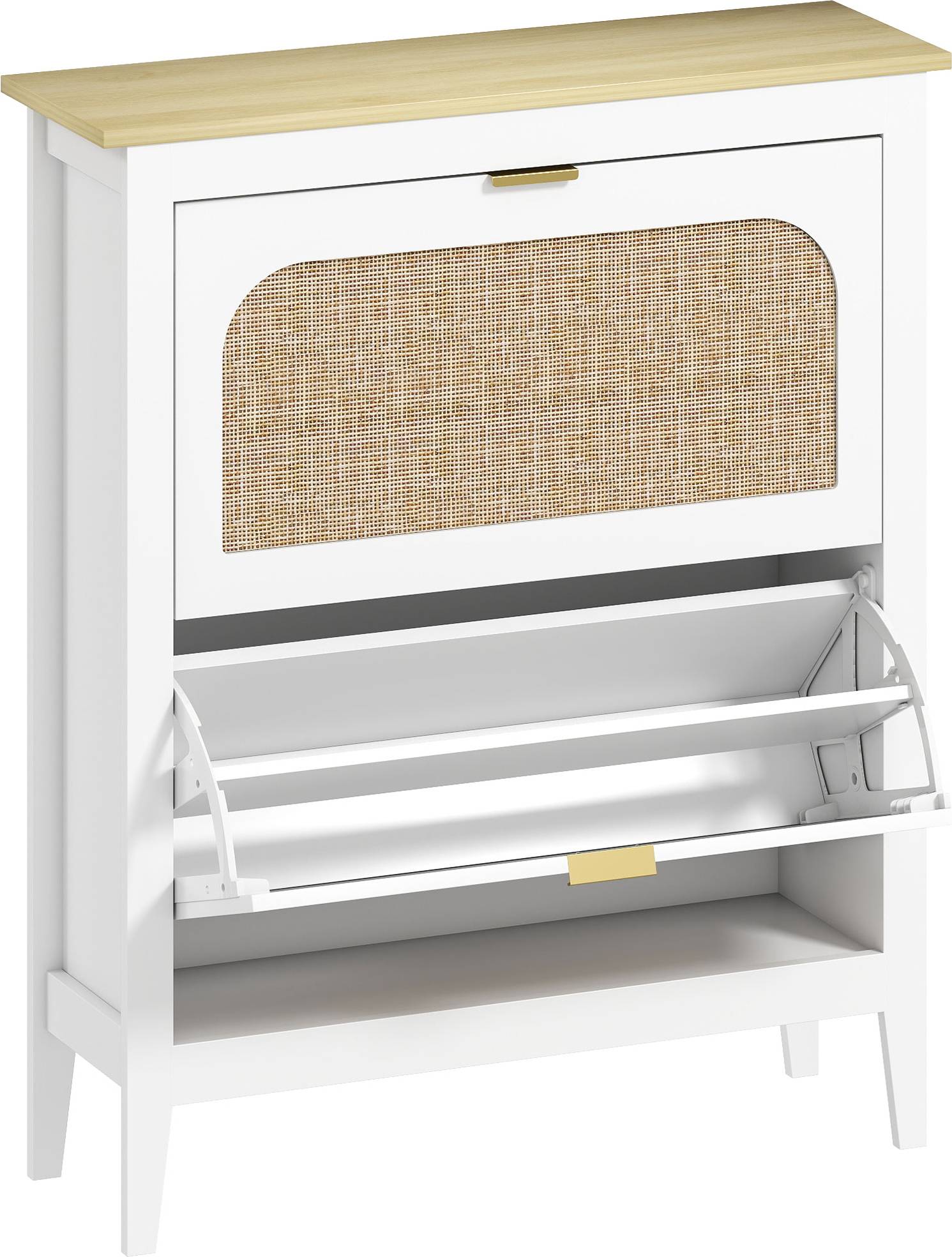 Narrow shoe cabinet Homcom Narrow Shoe Cabinet White Shoe Rack