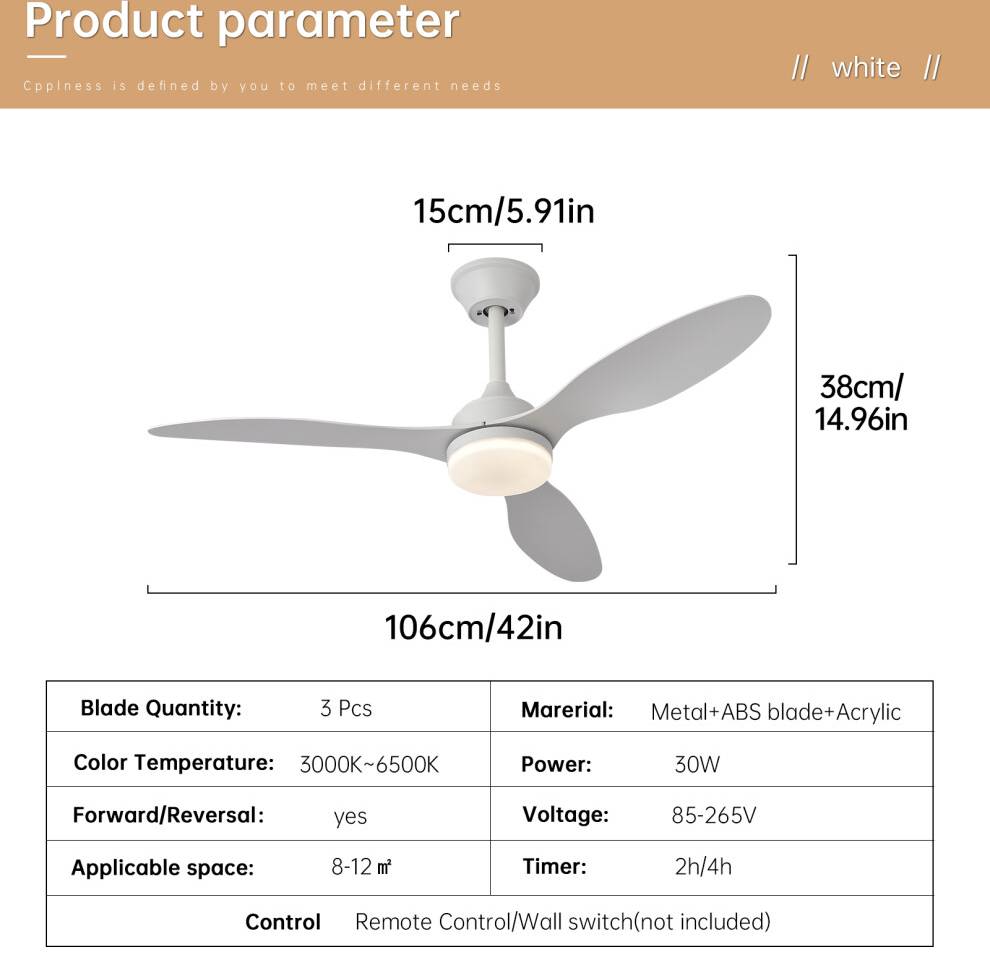 XYLFLY 25 Inch 42 Inch 52 Inch Low Profile Ceiling Fan