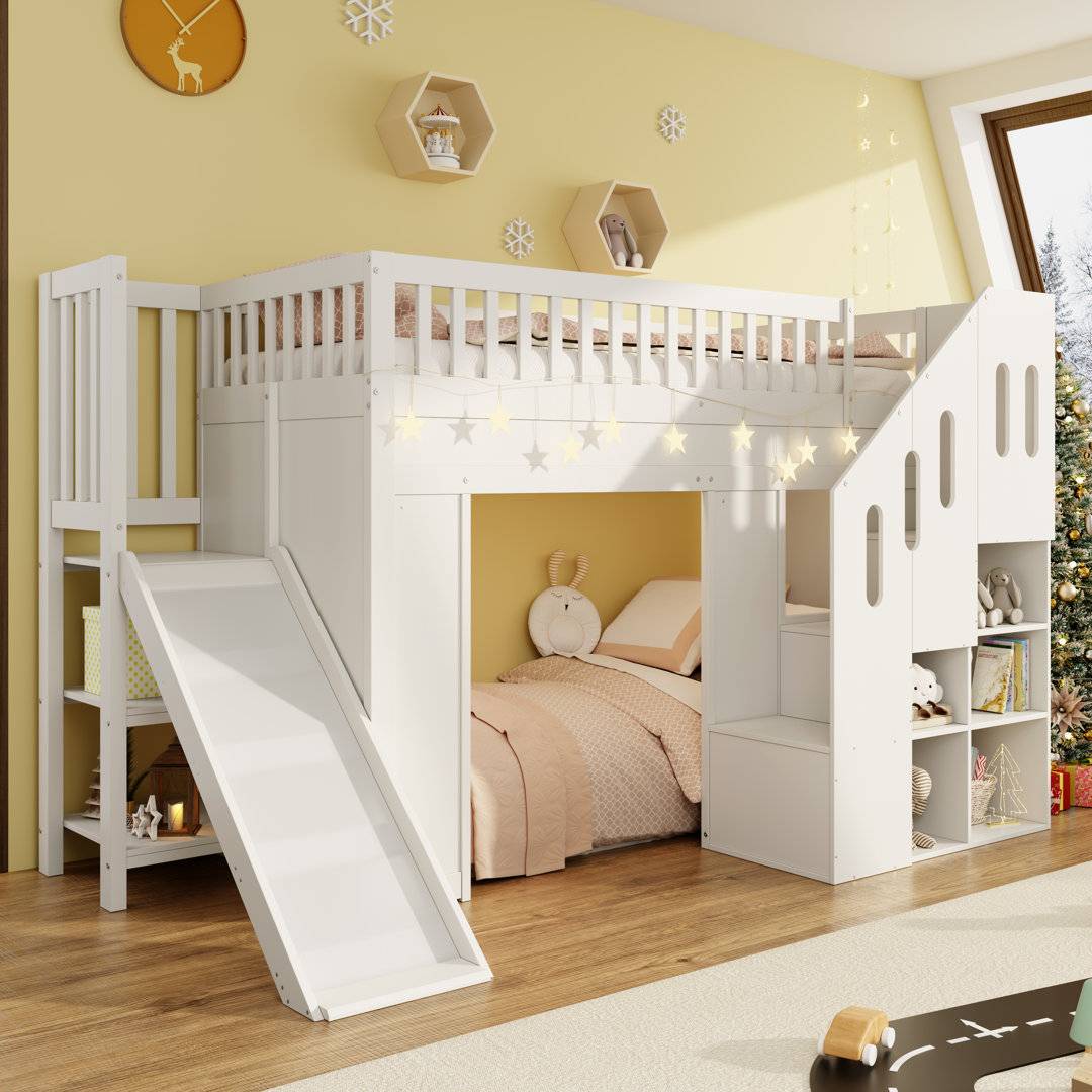 Brayden Studio 3ft Bunk Bed With Fall Protection White