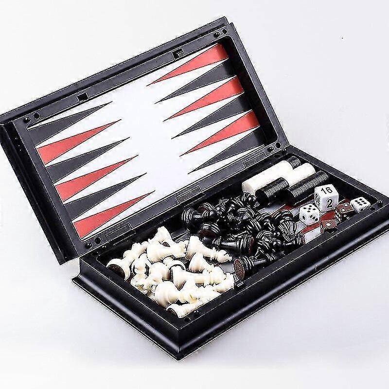 Magnetic Chess Backgammon Checkers Set