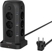 Tower 8 Way Outlets Socket Multi Power Strip