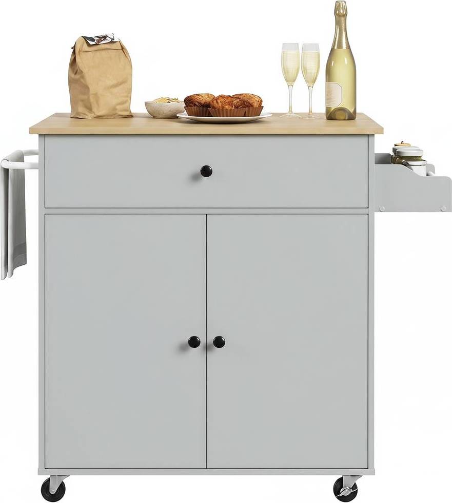 Kitchen Island With Drop Leaf Grey