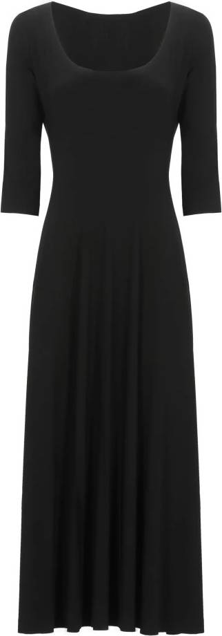 Flared Midi Dress - Sort