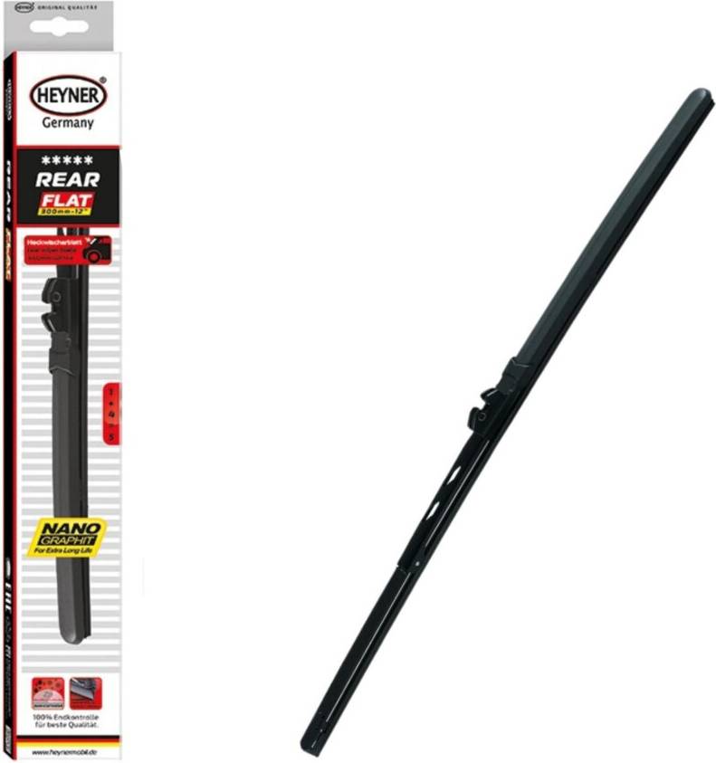 Heyner Single Flat Rear Wiper Blade 12 Inch 300mm Adapter R2 Multifit HRF12R2