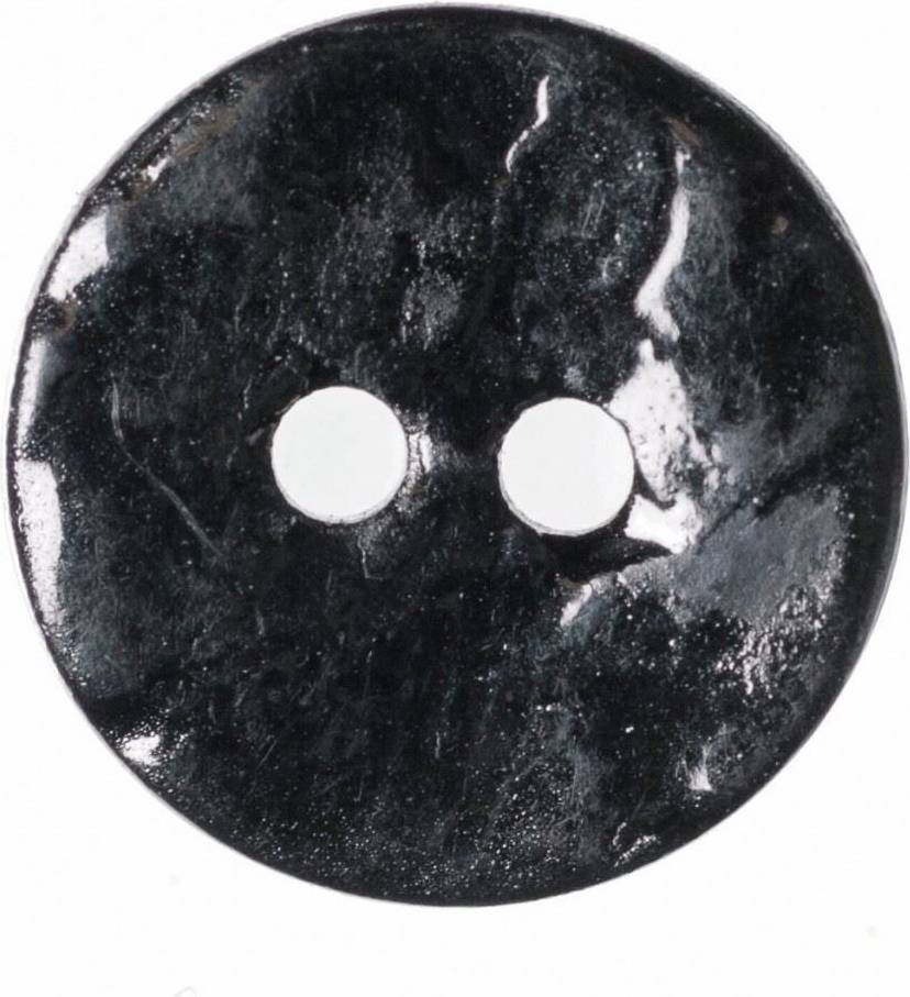 Hemline Round Shell Buttons Black