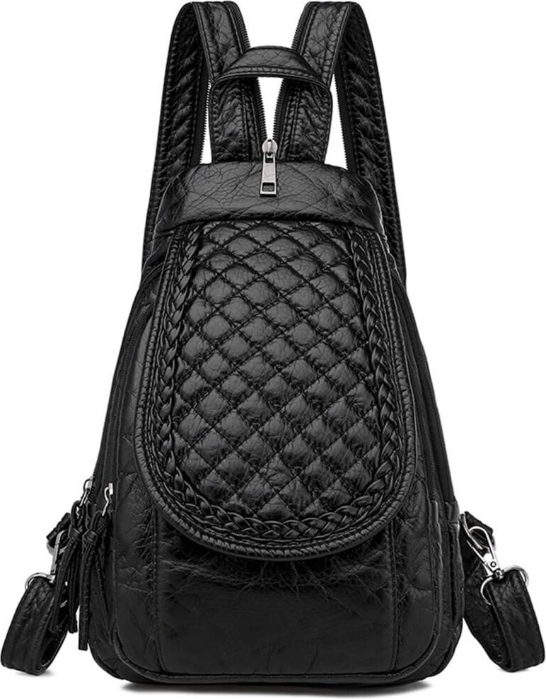 Washed PU Leather Mini Backpack