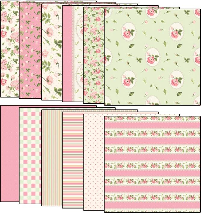 Vellum Papper Rosa 12 Ark