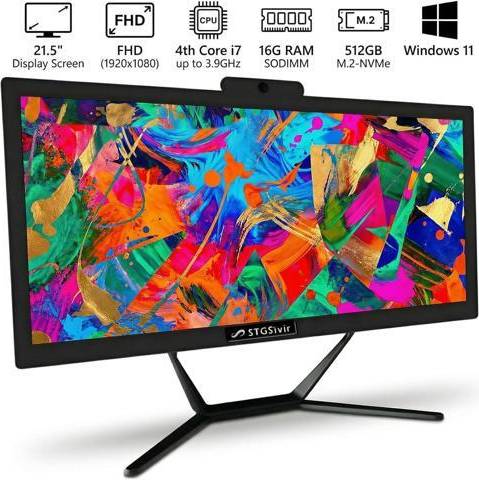 Pc all in one i7 STGsivir All in One Desktop Computer 21.5 FHD Display