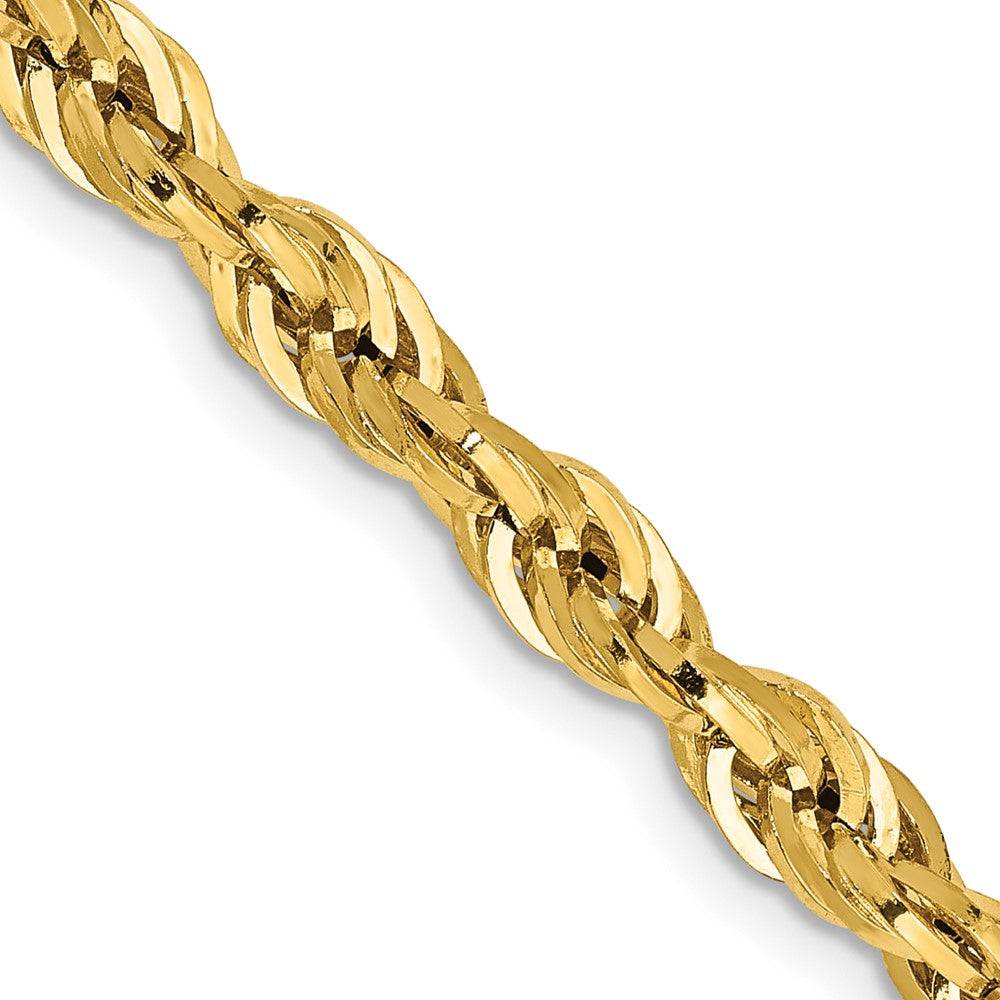 Solid gold chain Semi Solid Rope Chain Necklace Yellow Gold