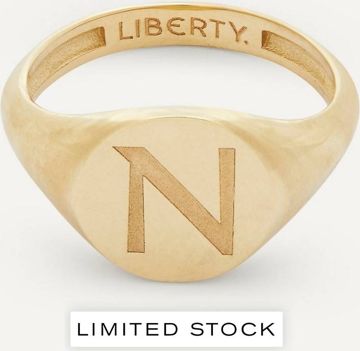 Liberty Initial Signet Ring 9ct Gold