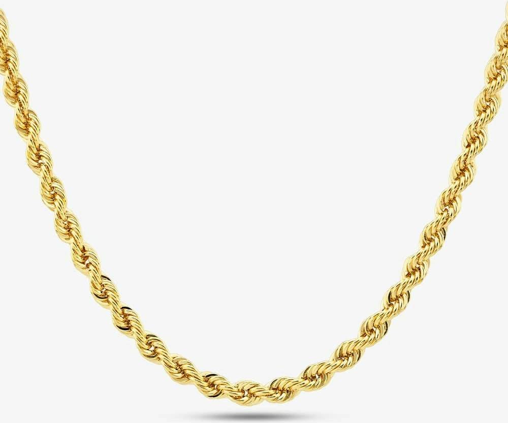 T.H.Baker 9ct Yellow Gold Rope Chain 20 Inch