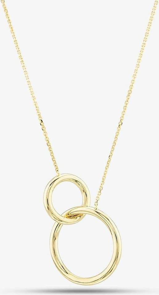 T.H.Baker Interlocking Rings Necklace 9ct Gold