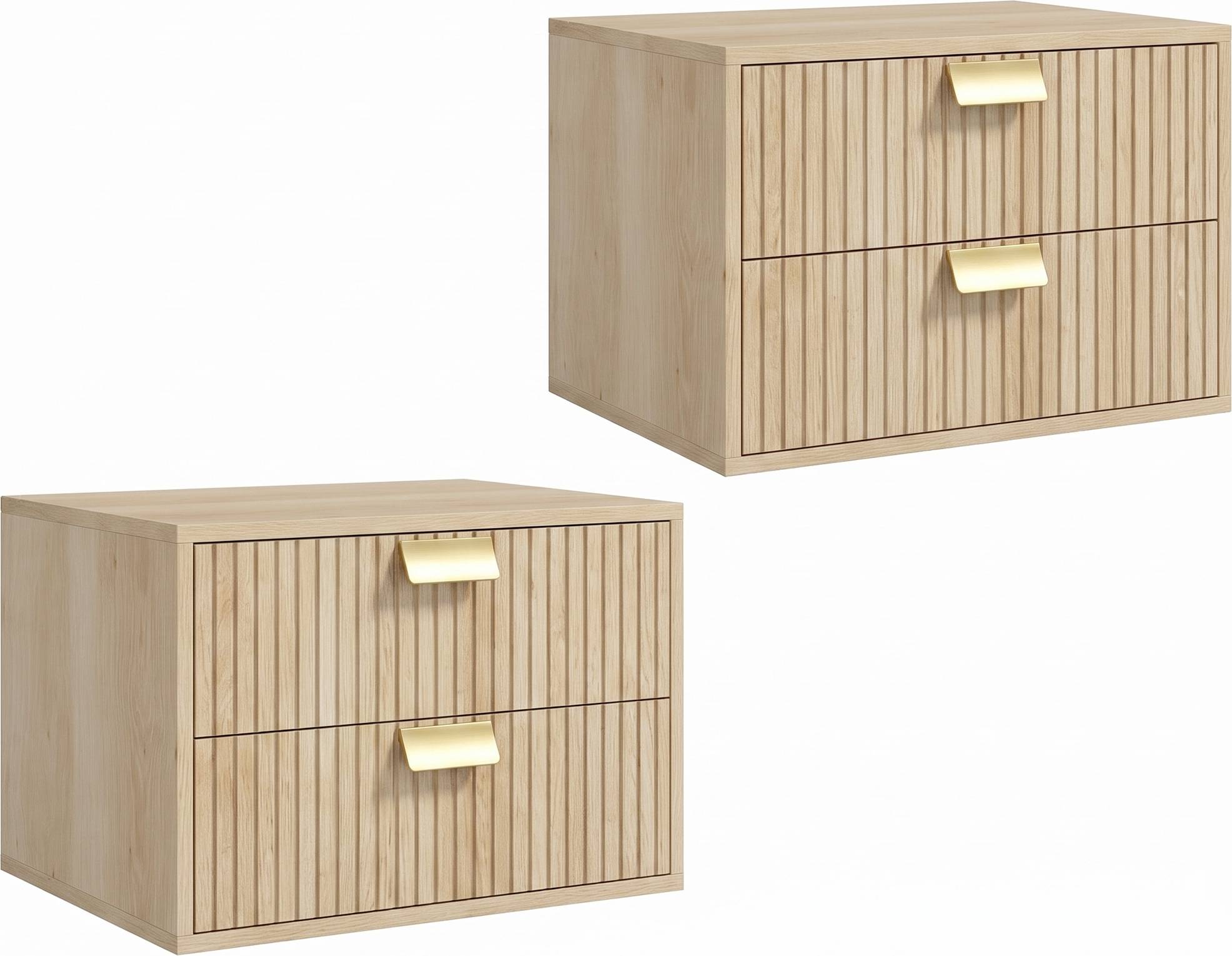 Homcom Modern Floating Nightstands Set 2 Bedside Table 2pcs