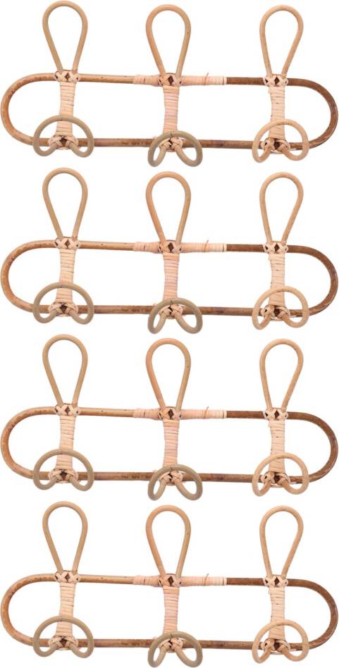 Tlily 4X Rattan Wall Hooks Organizer Rack