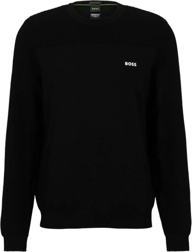 BOSS Rundhals Strickpullover Strik Herre - Sort