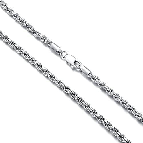 925 silver chain Sterling Silver Rope Chain 925 Silver Chain 3mm