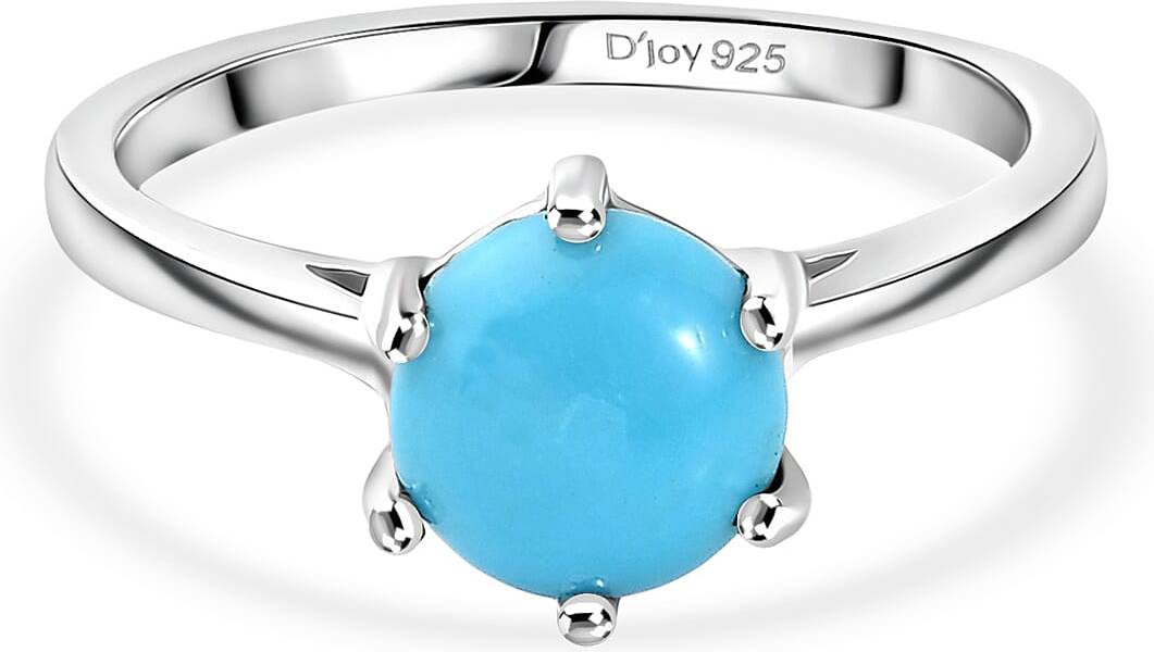 TJC Turquoise Ring Rhodium Overlay Sterling Silver