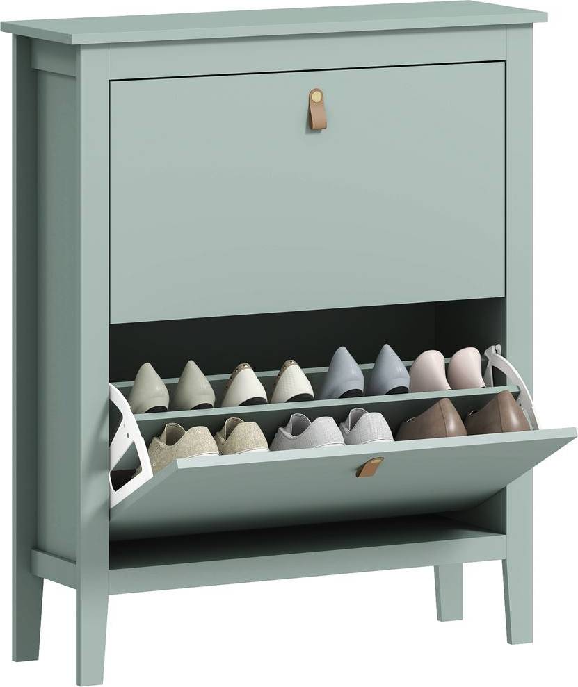 Homcom 2 Drawer Shoe Cabinet With Flip Doors Shoe Rack