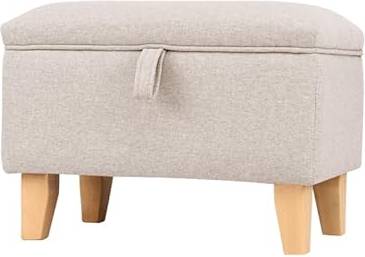 Linen Footstool with Storage