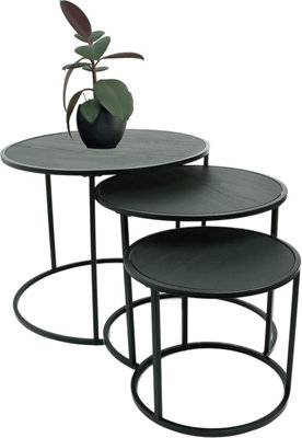 Round nest of tables Divchi Round Nesting Coffee Tables Set 3 Nesting Table 3pcs