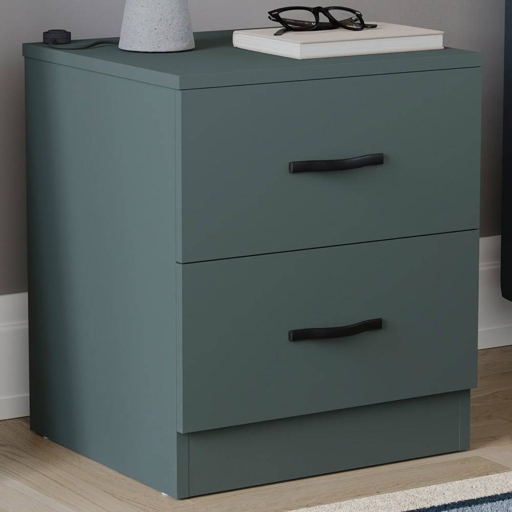 Vida Designs Riano Jasper Green 2 Drawer Bedside Table