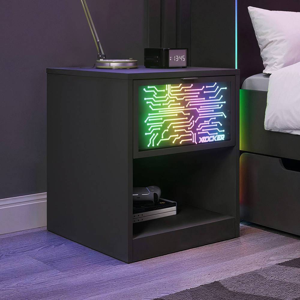 X-Rocker NeoNite Bedside Table With Drawer Bedside Table
