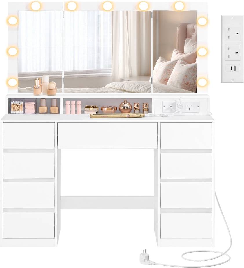 Vasagle Dressing Table With LED Mirror Dressing Table