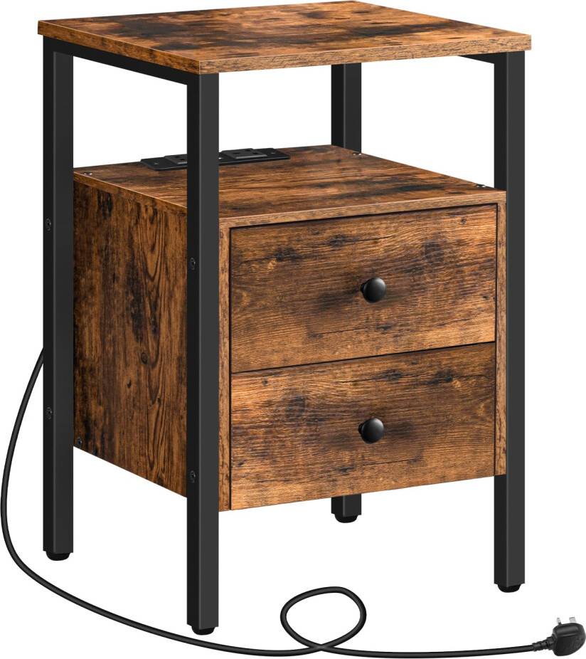 Bedside Table With 2 Drawers