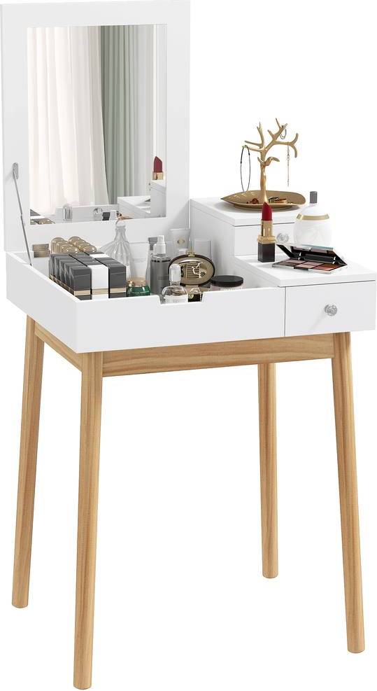 Homcom Dressing Table Desk Flip Up Mirror Dressing Table