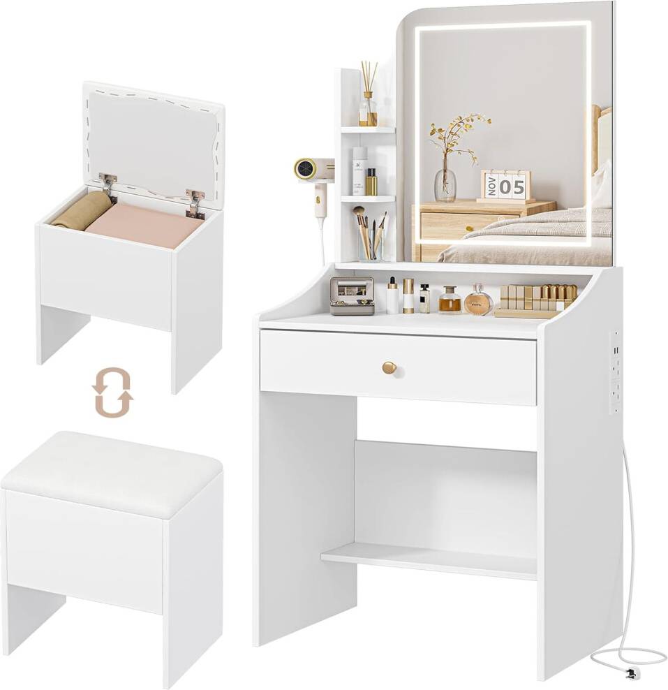 Dressing Table Set with LED Mirror