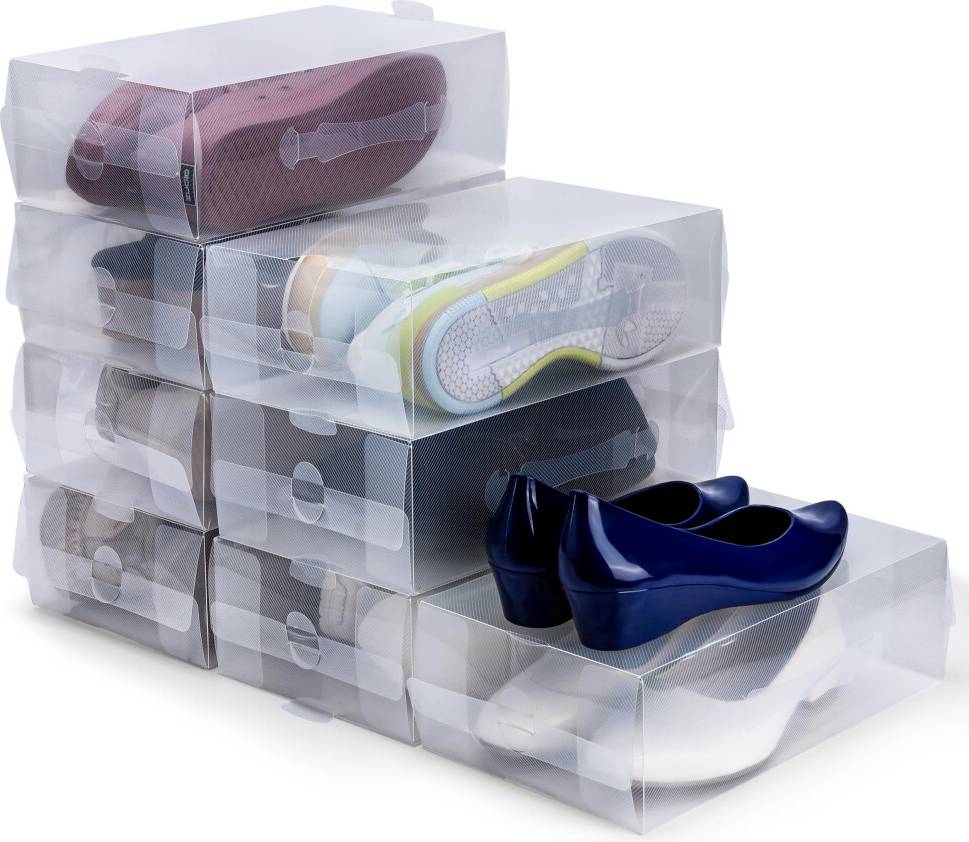Storage boxes for shelves Kurtzy Shoe Storage Boxes 10 Pack Shoe Rack 10pcs