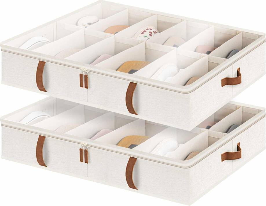 StorageWorks Under Bed Shoe Storage Organizer 2-Pack Shoe Rack 2pcs