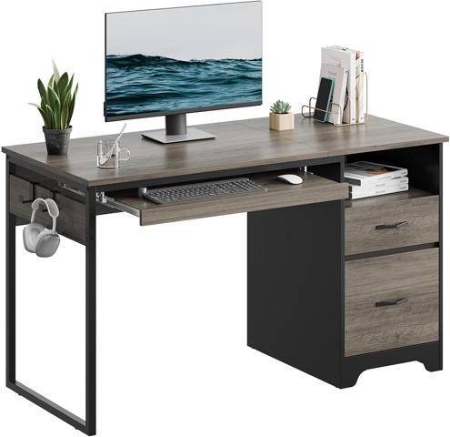 Computer desk with drawers Bestier 48 Computer Desk With Drawers
