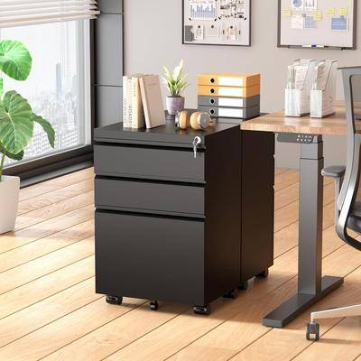 Lockable Rolling Mobile Filing Cabinet