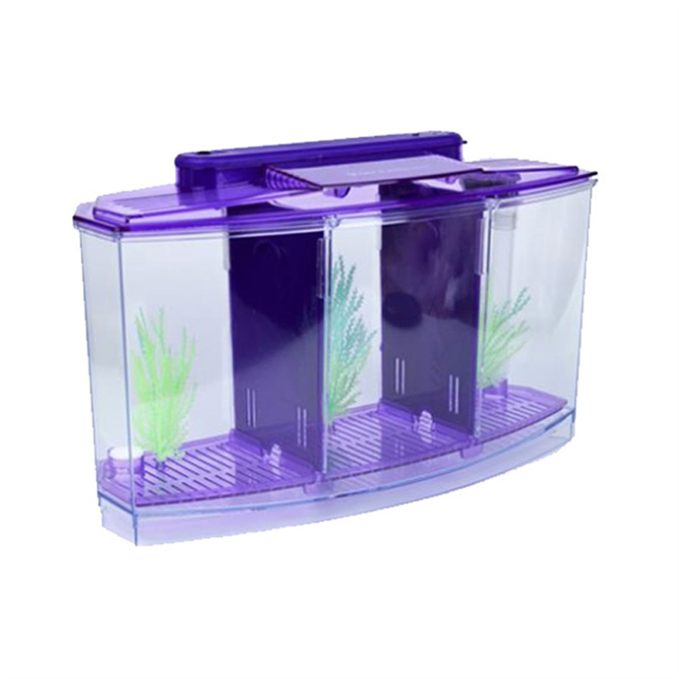 Saudism Mini Breeding Fish Tank Aquarium LED Isolation Box
