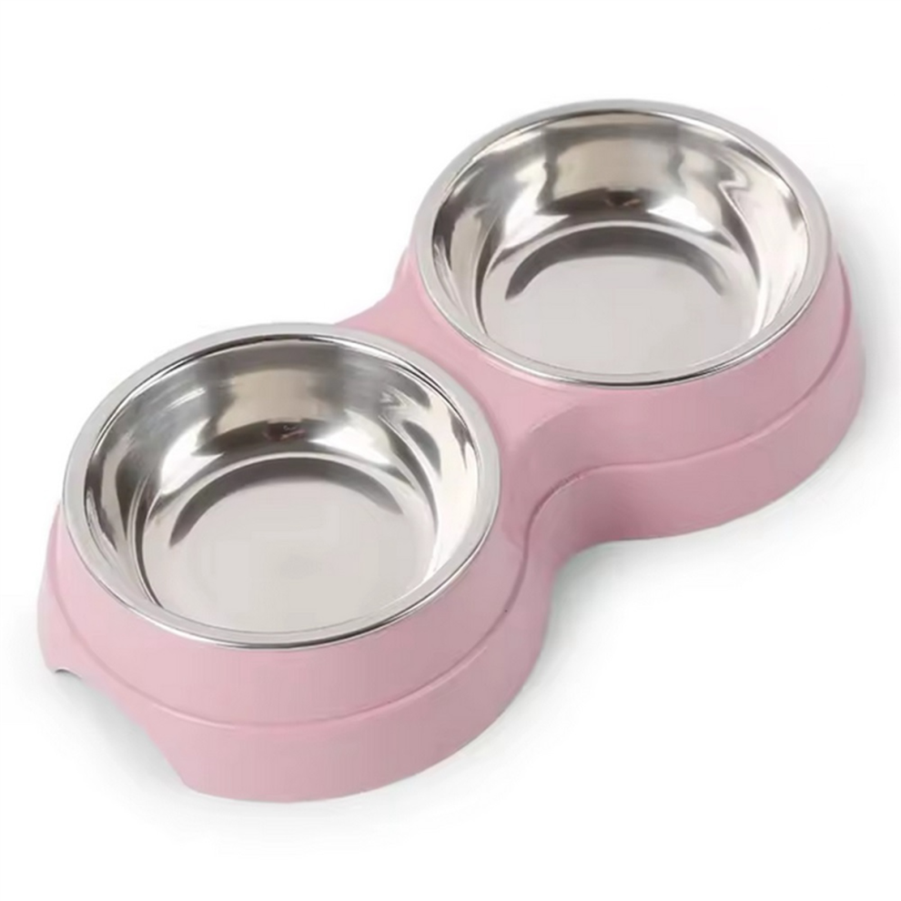 Exogio Doppelte Futternäpfe Edelstahl Rosa