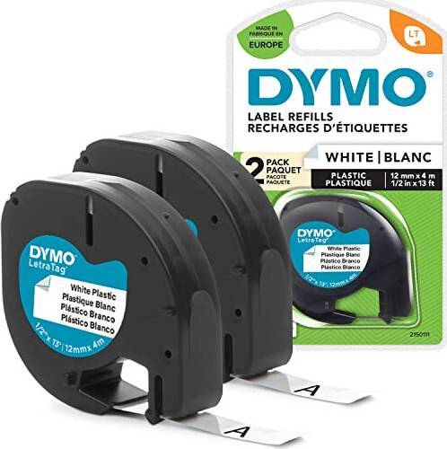 Dymo letratag plastic DYMO LetraTag Plastic Labels 12 mm x 4 m Roll