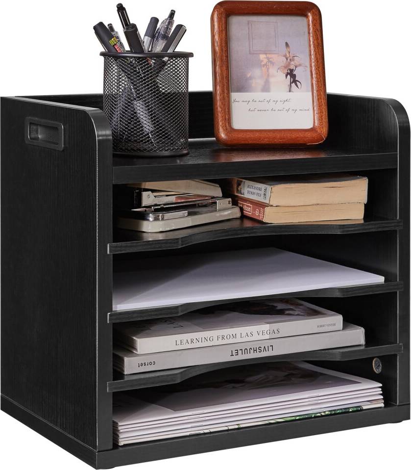 A4 paper storage Wood File Organizer Desktop Paper Storage Rack 5 Tier