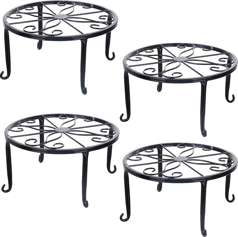 4 Pack Metal Plant Stand Planter Support Rack