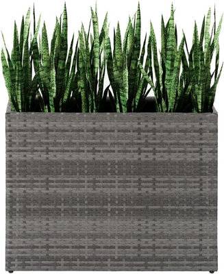 B&Q Tall Rectangular Wicker Planter 81 cm Rattan Style
