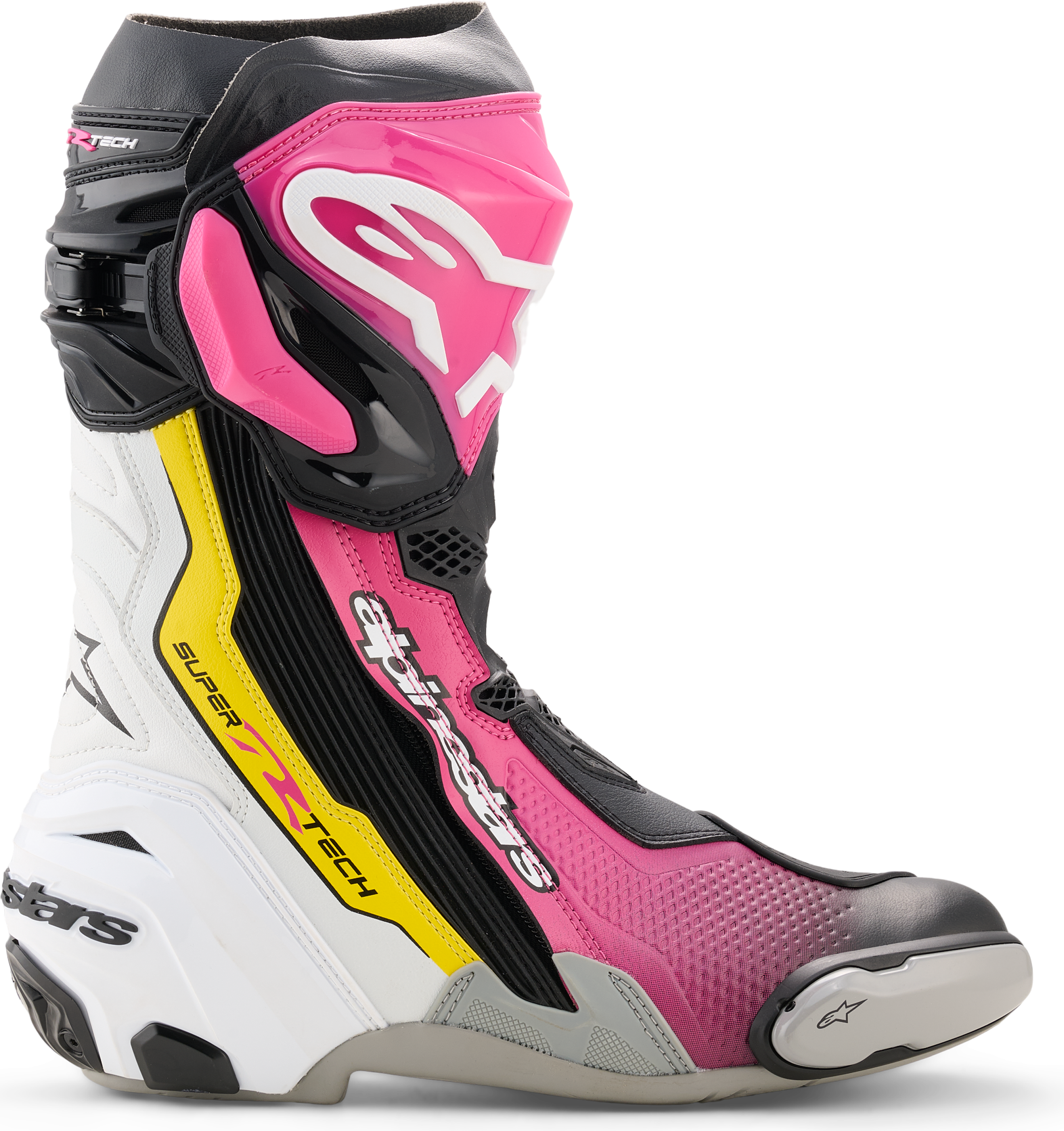 Supertech r Alpinestars Supertech R Motorcycle Racing Boots - Black Magenta White Yellow