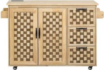 Rolling kitchen island with drop leaf Tileon Rolling Kitchen Island With Drop Leaf Internal Storage Rack