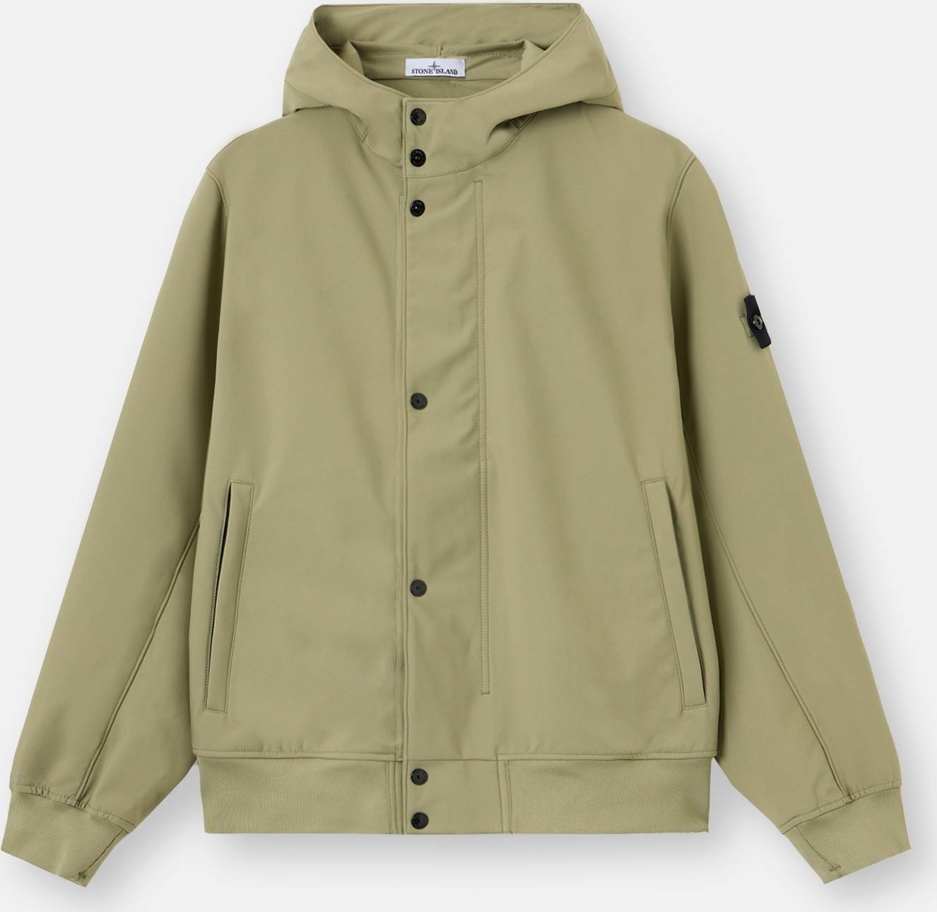 Stone Island Huvjacka Jackor Herr Light Soft Shell-R E Dye Technology Recycled Polyester - Vert Laurier