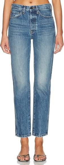 Finley Cropped Straight Jeans - Blue