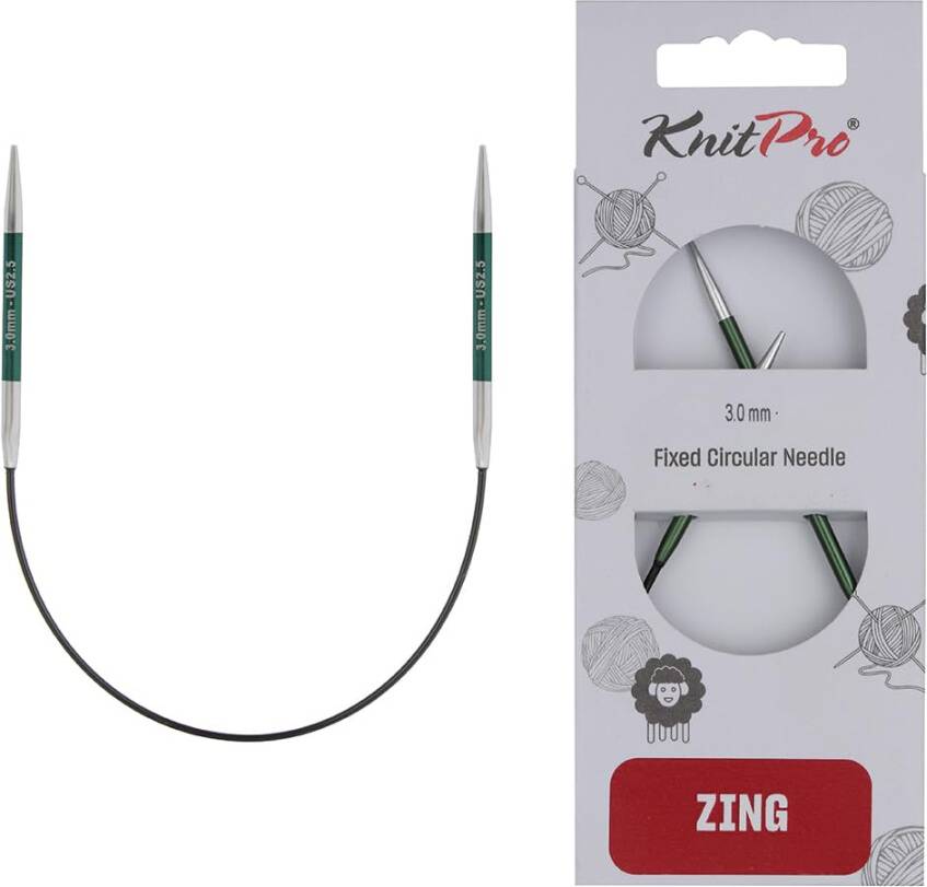 Circular knitting needles Knitpro Zing Fixed Circular Needles 9 Inch