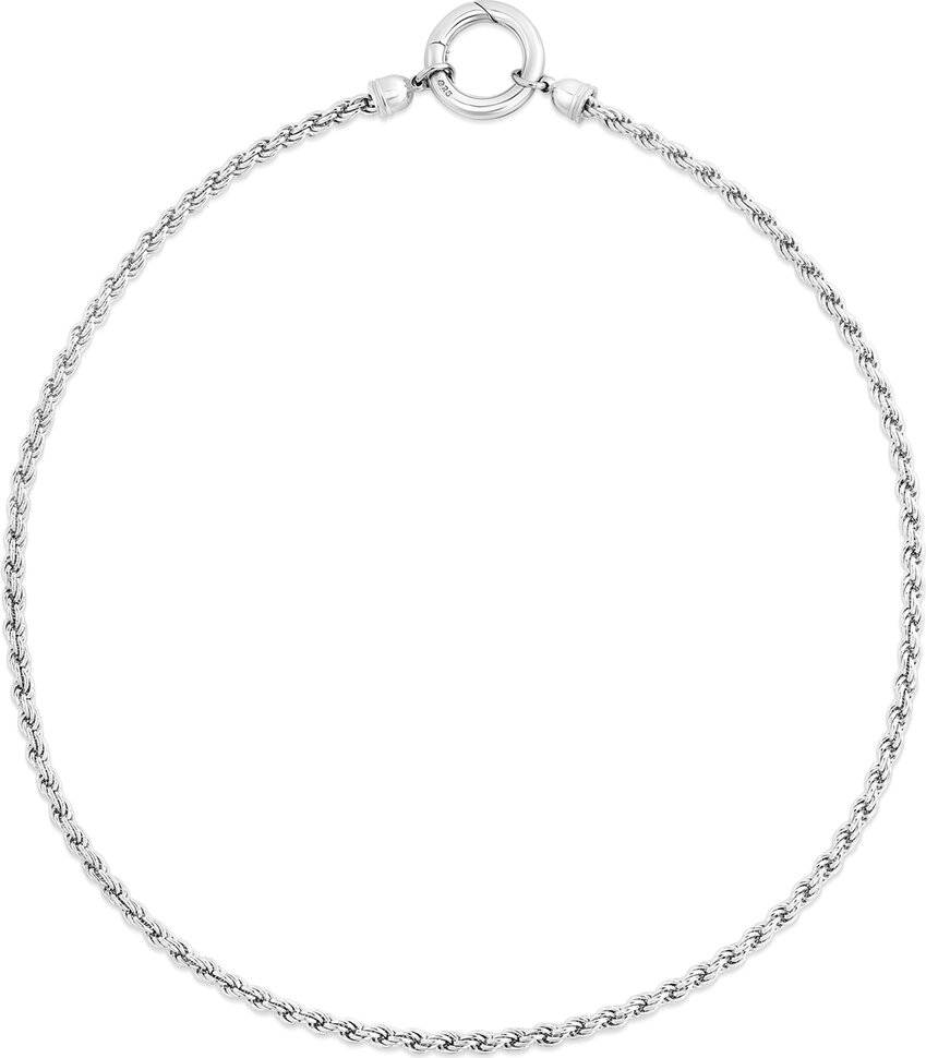 Italian Silver Polished Rope Chain Necklace