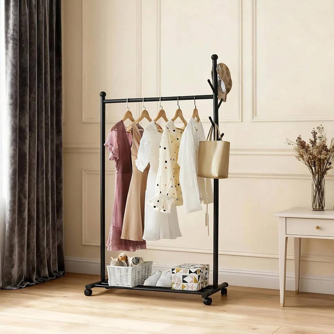 Brayden Studio Adjustable Black Clothes Rack